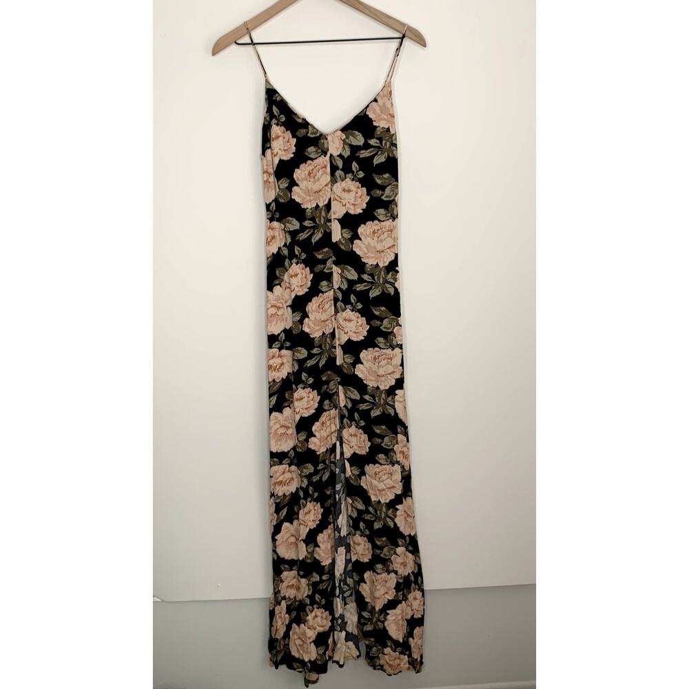 Reformation Luma Floral Spaghetti Strap Maxi Dress Womens Black Small - Picture 2 of 14